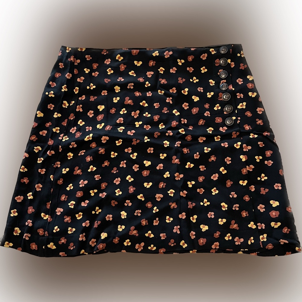 Madewell Silky Mini Skirt with Flowers Size 6